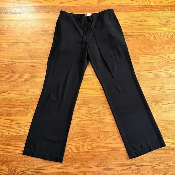 Esprit Vintage Ladies Black Drawstring Wide Leg Dress Pants Size 9/10 - Picture 1 of 5
